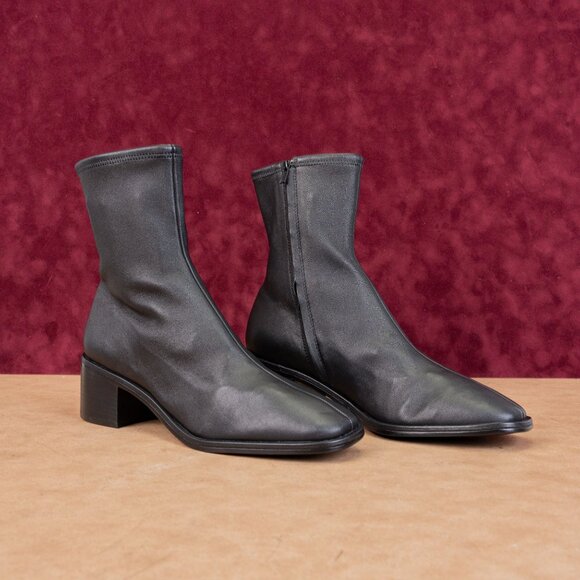 Loeffler Randall Wmn Roxy Heel Square Black Leather Ankle Fashion Boots sz 11.5 - Picture 1 of 8
